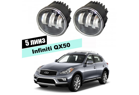 Светодиодные противотуманные LED фары для Infiniti QX50 I 2013-2018