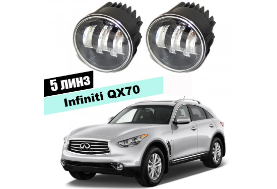 Светодиодные противотуманные LED фары для Infiniti QX70 I 2013-2019